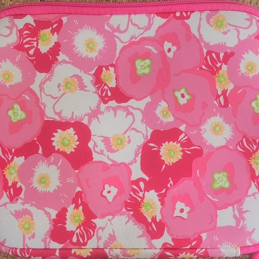 Lilly Pulitzer Floral Pink and White Tech Pouch